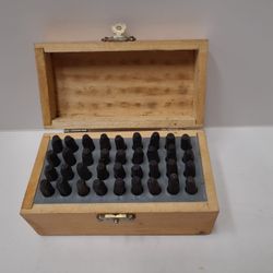1/8" Number And Letter Stamp Set With Wood Storage Box