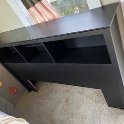 Black Bookcase Headboard That Will Fit A Queen Size Bed