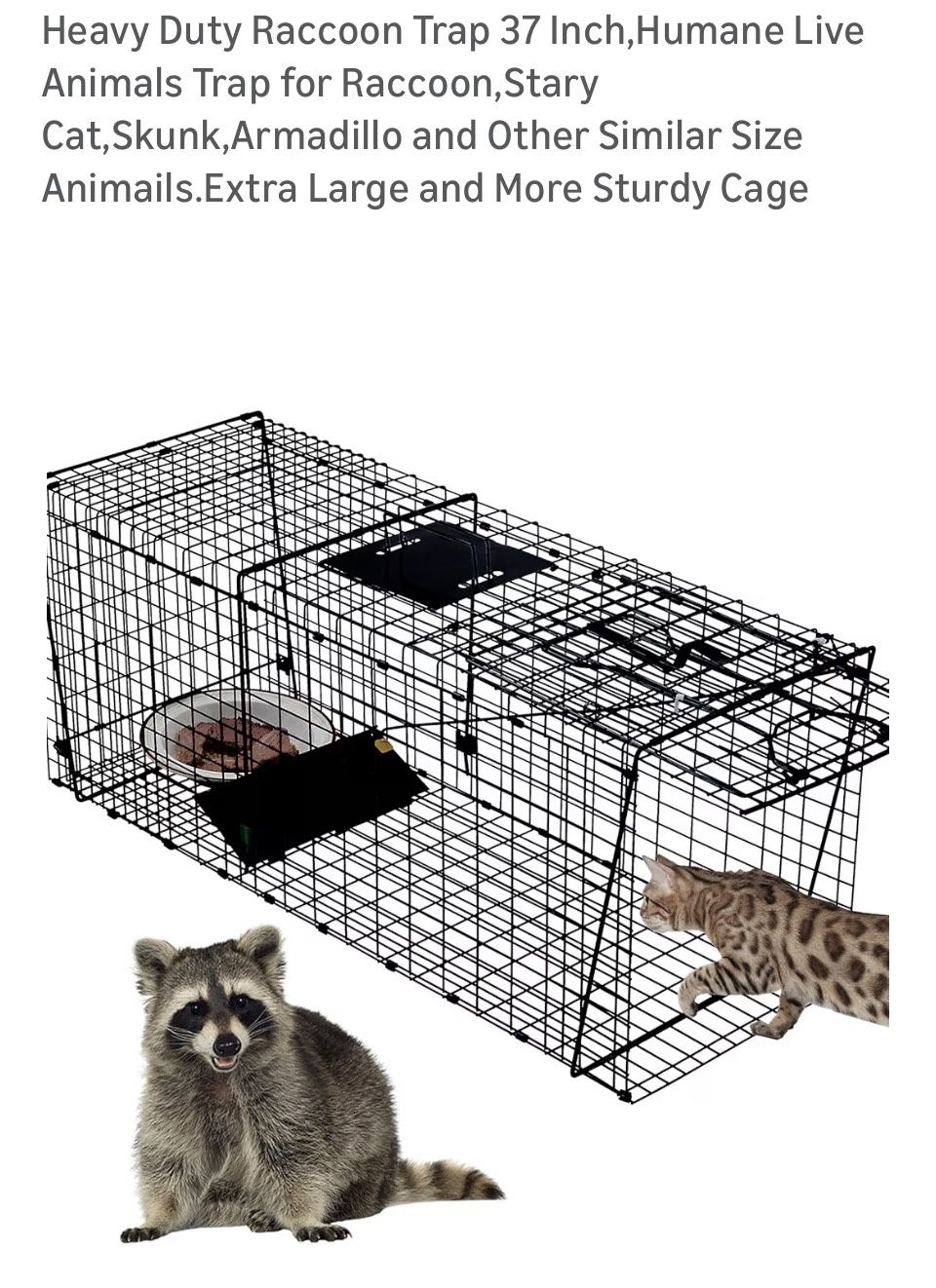 π¦ Heavy-Duty 37β Humane Raccoon Trap β Extra-Large, Super Sturdy Live Animal Cage π Brand New in Box π° Price: $75 or best offer π² MSRP: Typically