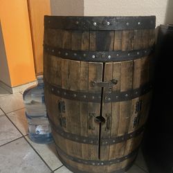 Custom Whiskey barrel Cabinet
