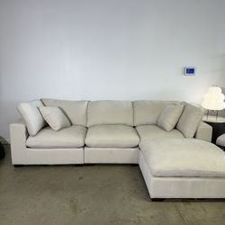 Modular Cloud Sofa Sectional Chaise With Ottoman — Warehouse Outlet Sale