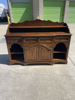 Vintage Antique Hickory White Cabinet Dresser Hutch