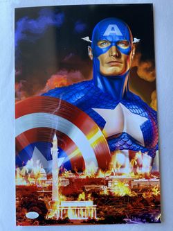 Greg Horn Signed "Captain America" 11x17 Lithograph (JSA COA)