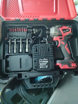 21 volt brushless 6 speed cordless impact drill and charger