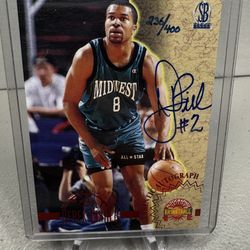 1996-97 Score Board DEREK FISHER 138/400 Rookie RC On Card Auto LA Lakers