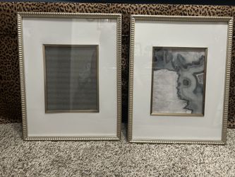 Set of 2 Gold with White Matte Picture Frames
