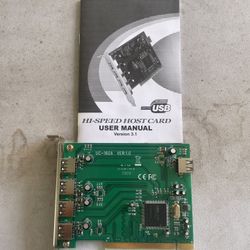 5 Port Hi Speed USB 2.0 PCI Host Card