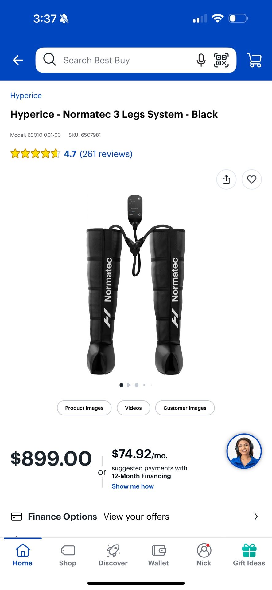 Normatec leg system.