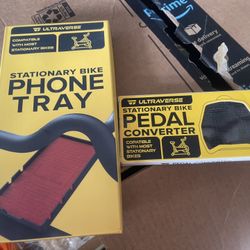 Peloton/Universal Stationary Bike Cell Phone Holder and Pedal Converter