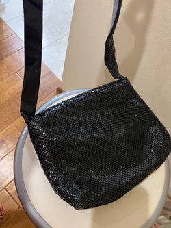 $10.00 Black Soft small metal shiny fancy purse with strap. Can be used as clutch purse
