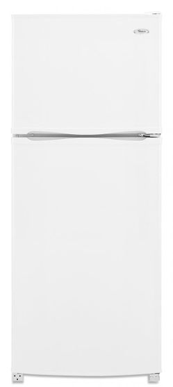 9.7 cu. ft. Top-Freezer Refrigerator with 2 Glass Shelves, Clear Humidity-Controlled Crisper and Reversible Door Swing: White-on-White