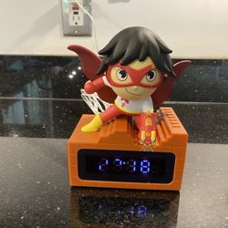 Ryan's World Kid's Alarm Clock with Bluetooth Speaker Red Titan