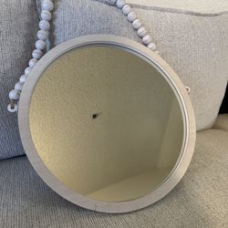 Mirror - Round white hanging mirro