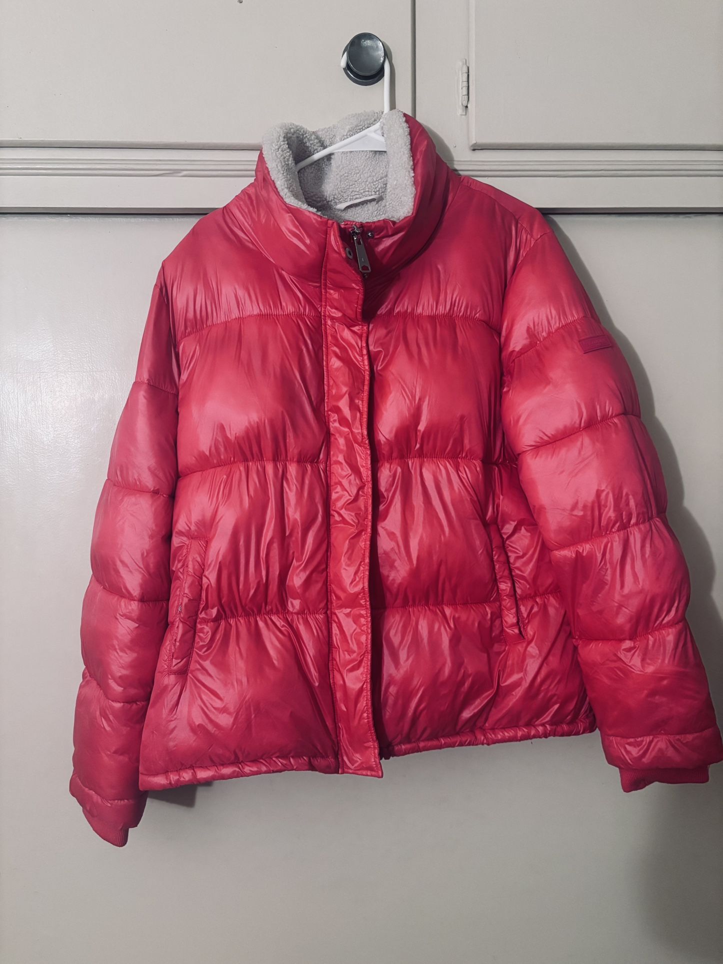 Koolaburra by UGG Women's Pink Sherpa Trim Puffer Jacket Size XL