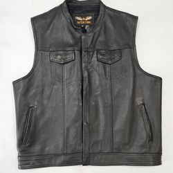 Biker leather vest