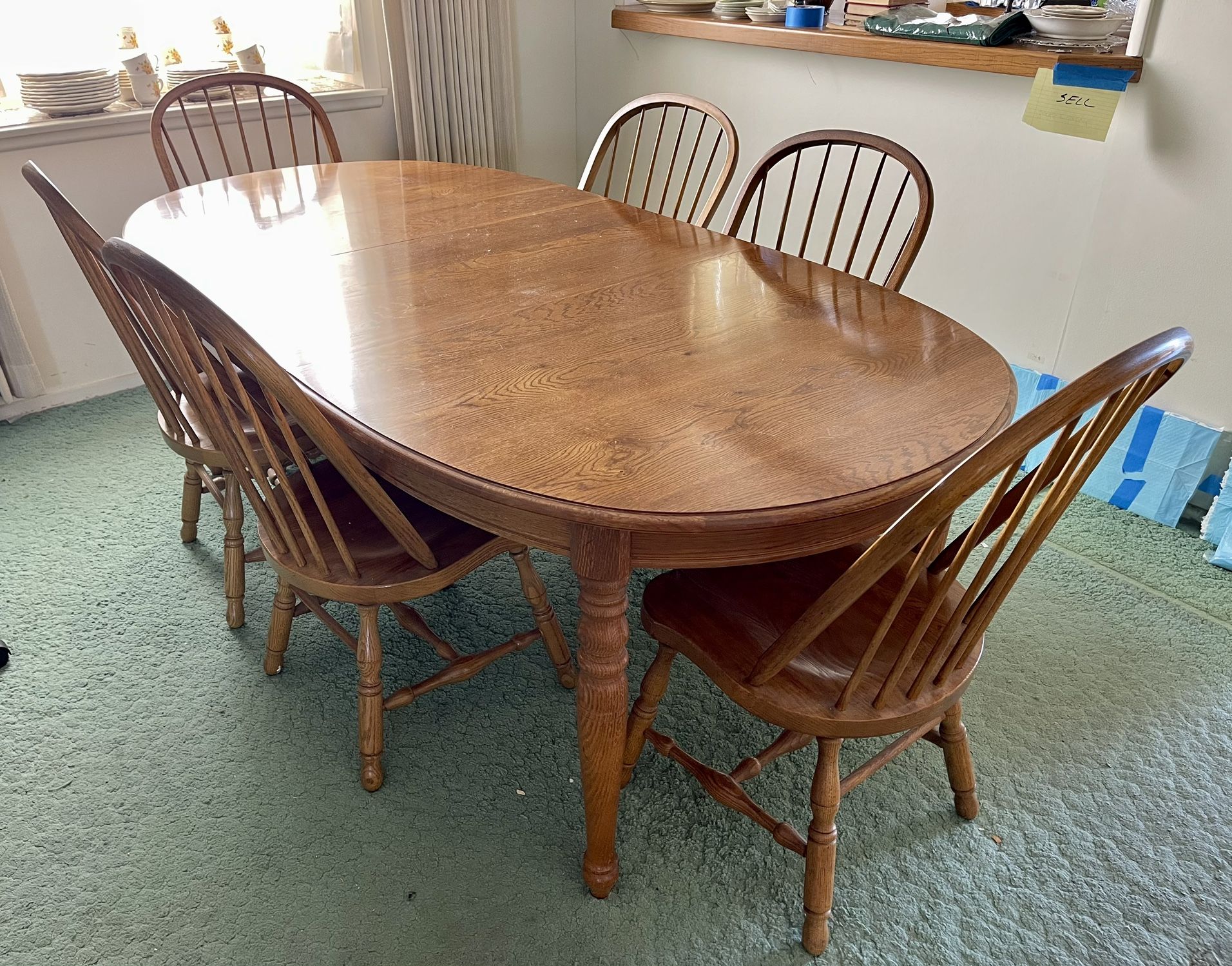 VINTAGE THOMASVILLE SALEM TAVERN STYLE DINING ROOM TABLE SET W/ 6 CHAIRS