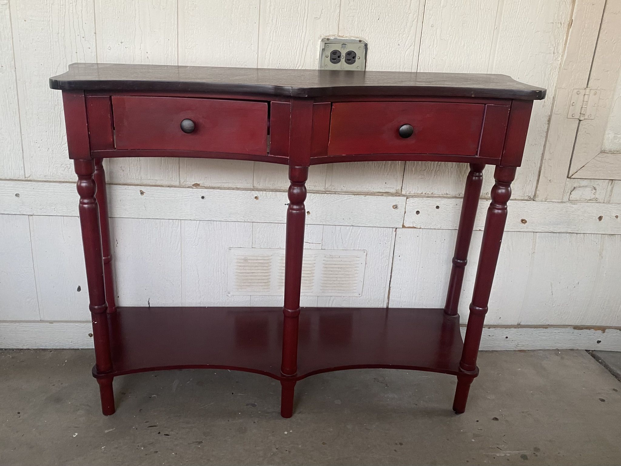 Barn Red Console Table, Entry Table. 2 Drawers