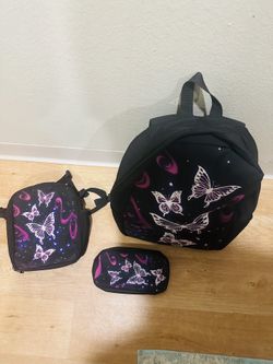 School bag set with pencil case and dish bag