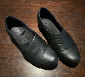 Black Leather Slip-On Loafers