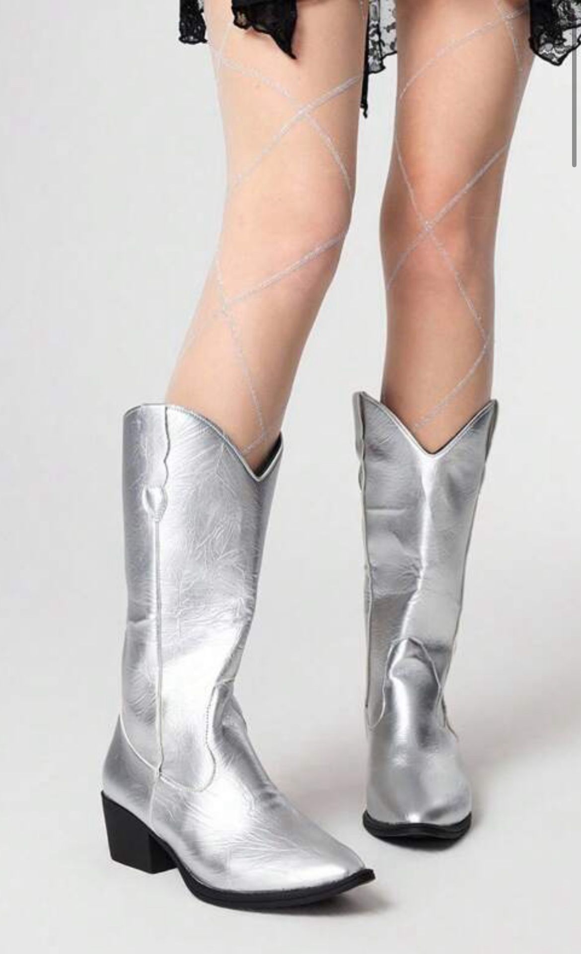 Silver Cowboy Boots