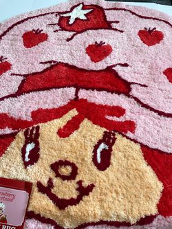 Strawberry Shortcake Face Head Shape Large Room Rug 37.5 x 40 Room Area Rug