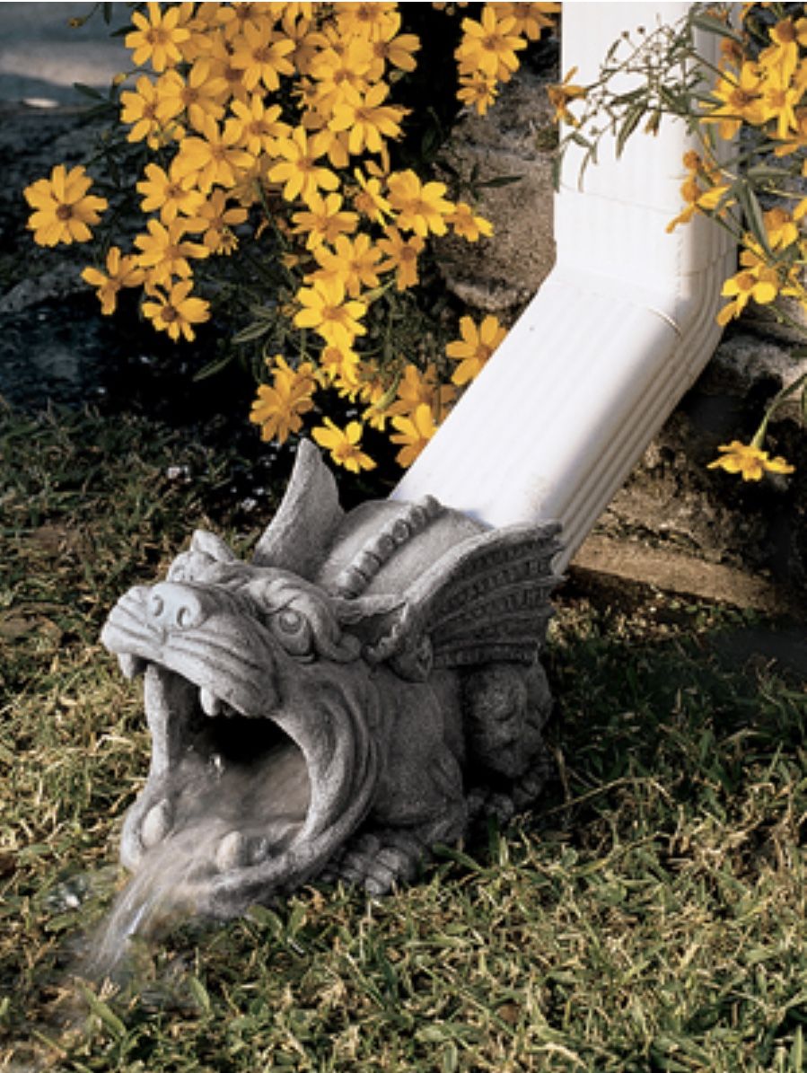 Brand New Roland the Gargoyle Gutter Guardian Rain Downspout Extension Statue, 10 Inch, Polyresin, Full Color,Dimensions: 10"Wx5.5"Dx5.5"H 3 lbs.