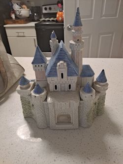 Ceramic Castle Figurine with Blue Spires