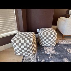 Checkered poufs $70 Each Original Price From Target $90 For One