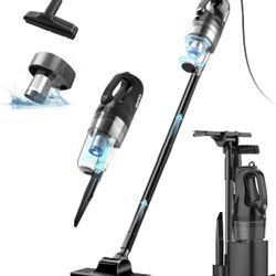 Corded Stick Vacuum Cleaner, 20Kpa Powerful Suction Stick Vacuum with 23Ft Cord, 6 in 1 Lightweight Vacuum Cleaner for Hard Floor Pet Hair, Black