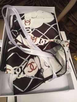 Chanel CC Logo Silk Scarf