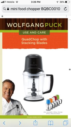 Wolfgang Puck Mini Food Processor/Chopper with Stacking Blades