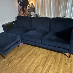 Blue Velvet Couch 