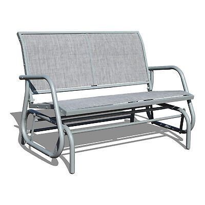 GOLDSUN Outdoor 2 Person Swinging Glider Patio Deck Porch Bench Chair Seat, Gray