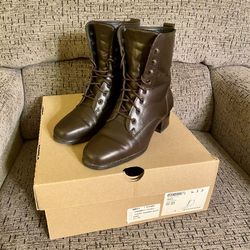 Blondo Womens Vintage Leather Boots Brown Waterproof Lace Up Combat US Size 6.5