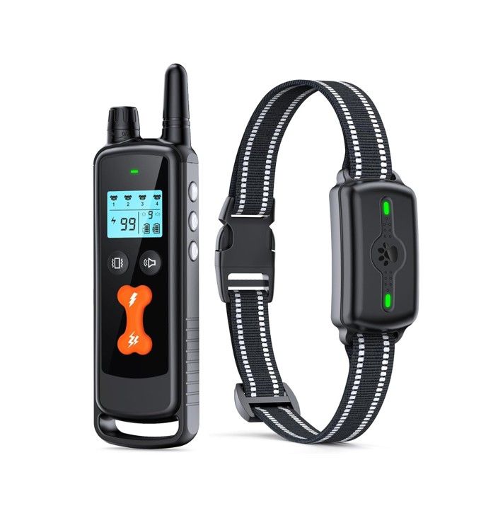 Waterproof Electric Shock Dog Training Collar with Remote Control, 4 Modes