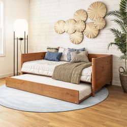 Midcentury Trundle Bed for 2x Twin Mattresses