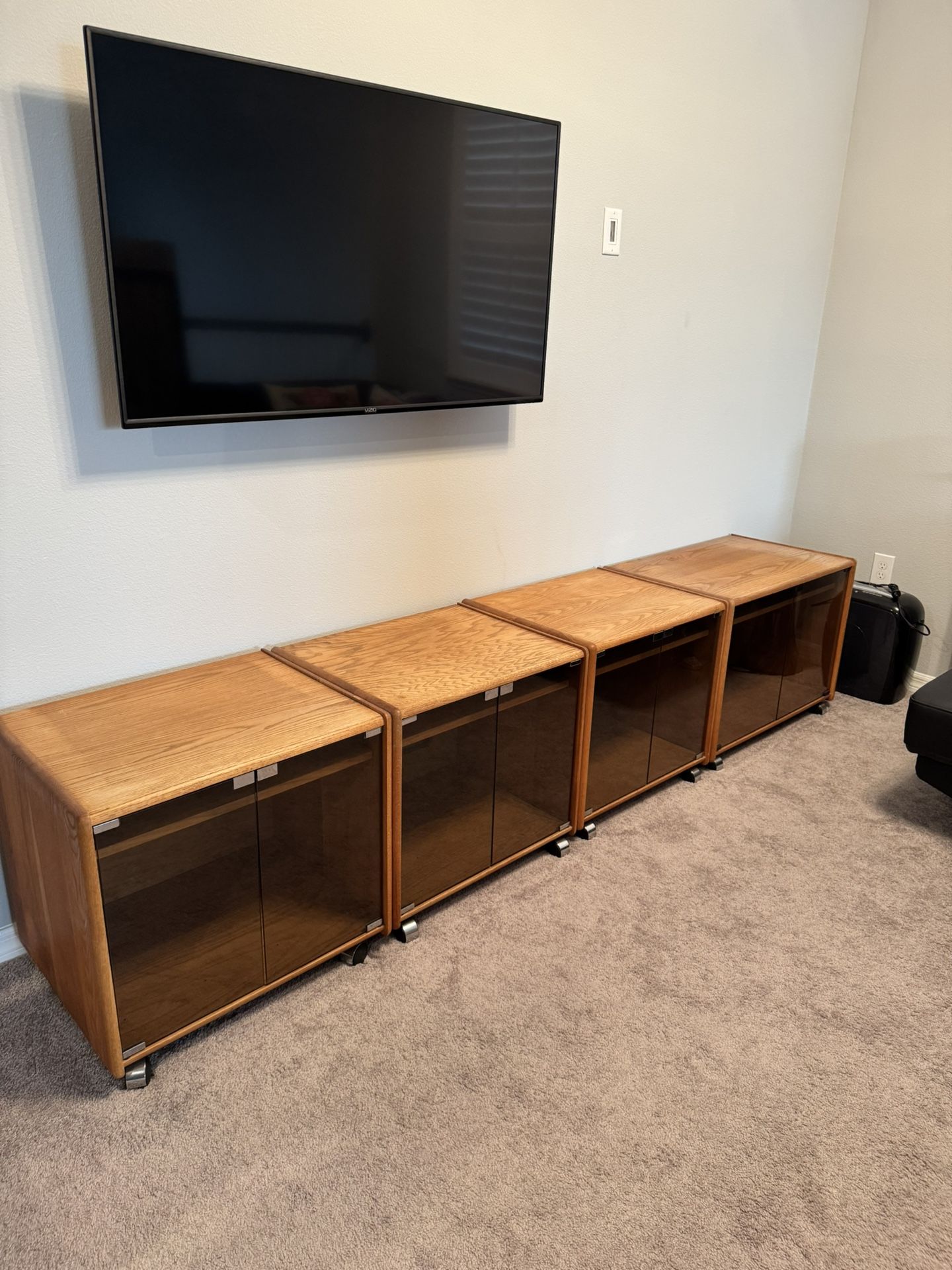 4- Solid Oak Stereo Cabinets