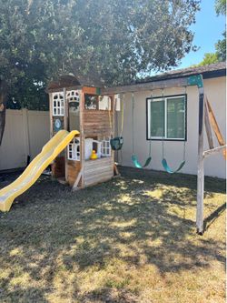 KidKraft Kennedy Springs Wooden Playset with Slide and Swings