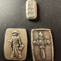 3x Different 999 SILVER Hand-pours 