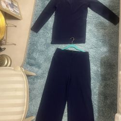 New Navy Blue Pants Suit Wrinkle Free Size Medium