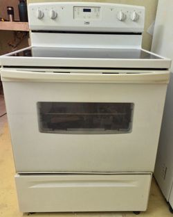 Estate white stove glass top eletric