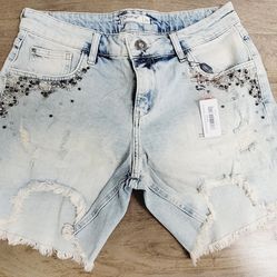 Women’s embellished jean shorts