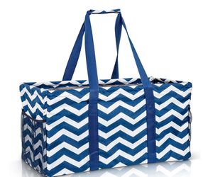 Lucazzi Chevron Navy Extra Large Utility Tote Bag