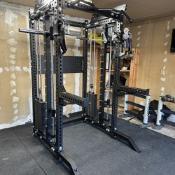 PRO SERIES Ultimate Half Rack Functional Trainer w/Smith Machine Bar | 400lb Stack | Gym Equipment | Fitness | Commercial | Squat Rack 