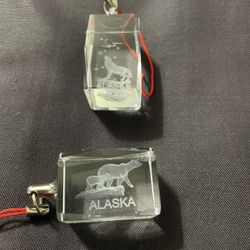 2 Alaska Laser Etched Christmas Ornaments
