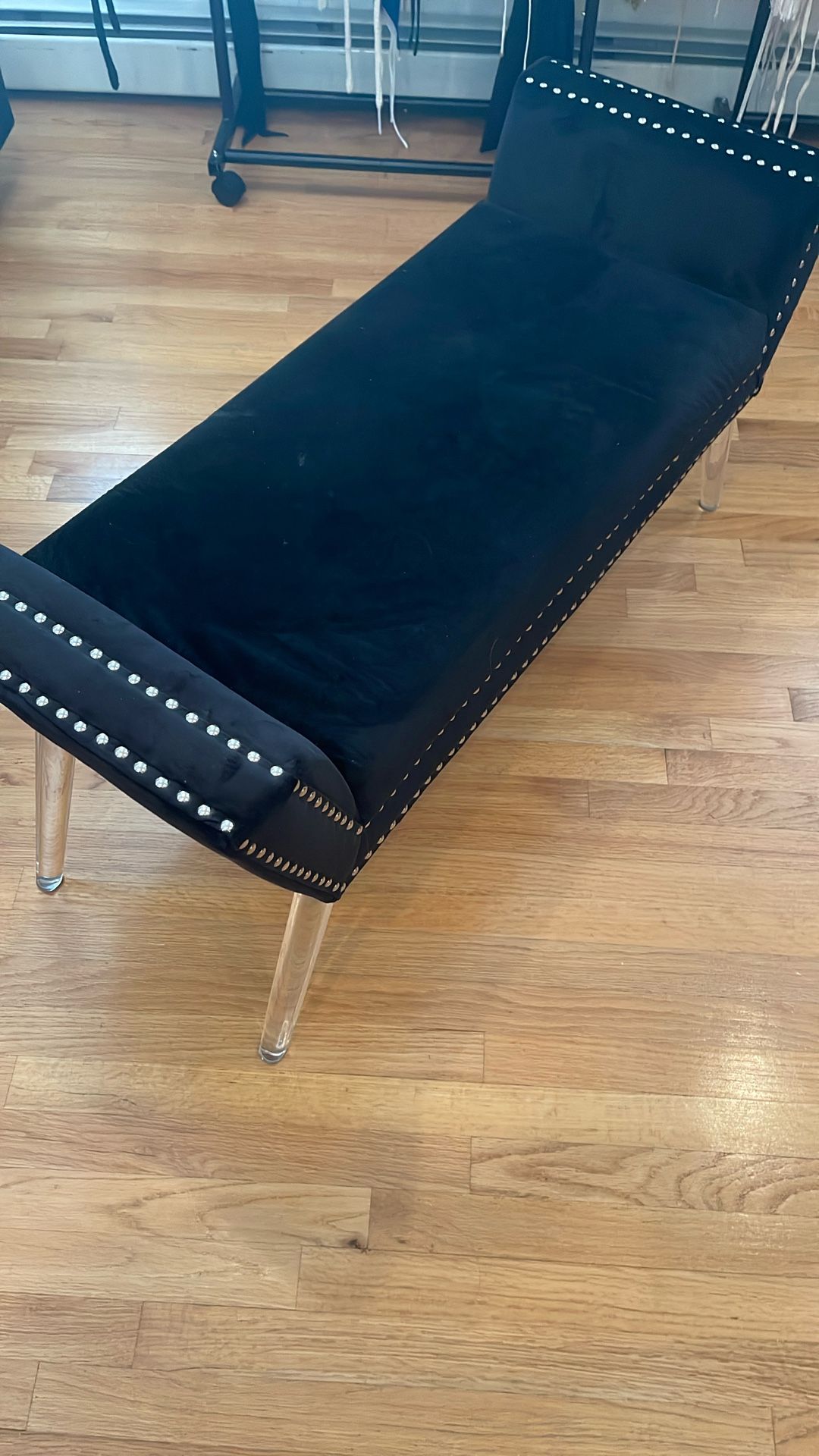 Suede Navy Blue Bench 