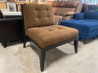Chocolate Upholstered Armless Accent Chair