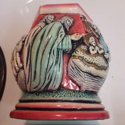 360° Three Wise Men Baby Jesus Scene Candle Holder