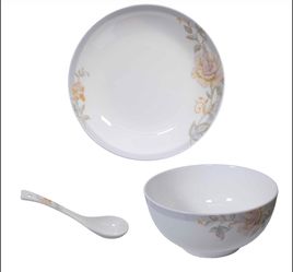 Soft Peach Floral Porcelain Set