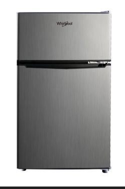 Whirlpool 3.1 cu ft Mini Refrigerator Stainless Steel WH31S1E: Energy Star Certified Dorm Fridge, Reversible Door, 2 Shelves
